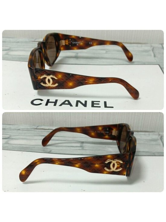Chanel Sunglasses Tortoiseshell Brown CC Logo Gold Wellington Eyewear main image 9